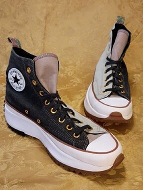 CONVERSE Platform All Stars High Top Denim Blue, Black Men's 9.0 Women's 10.5